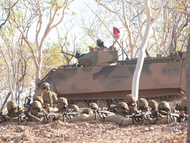 ADF soldiers training at Mt Bundy outside Darwin. Picture: Glenn Campbell