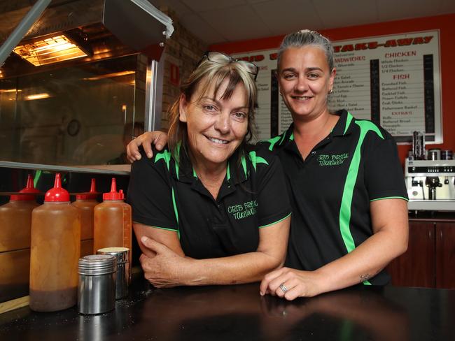 Josie Swan, owner of Crib Break Take Away, with daughter Terri-Anne. Picture: David Swift