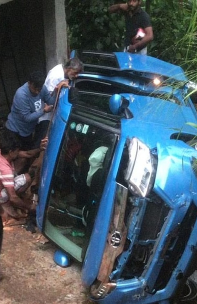The taxi she was travelling in reportedly lost control and plunged off a cliff. Picture: Facebook