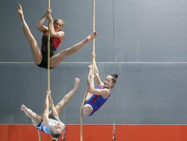 Eva and Sienna have been invited to attend Gymnastics Australia’s Team Future advanced camp in July. Picture: Tim Pascoe