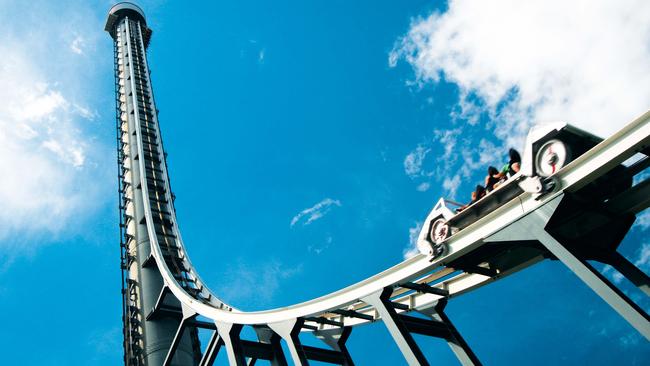 The original Tower Of Terror ride at Dreamworld theme park at Coomera on the Gold Coast, Queensland. Picture: Supplied