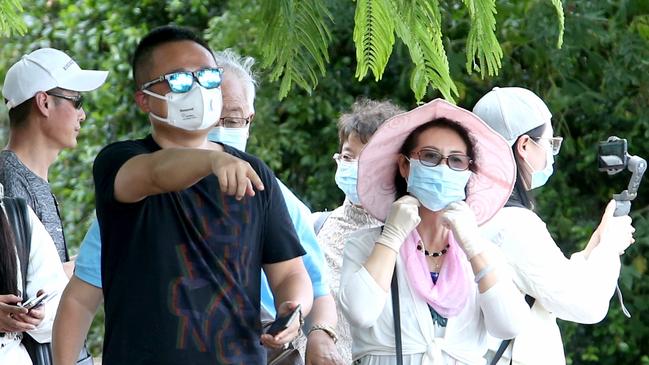 Chinese tourists in Brisbane this week. Picture; Steve Pohlner