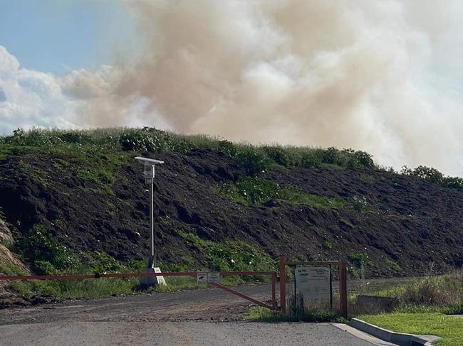 The compost fire burned over the Christmas period. Picture: Michelle Kate