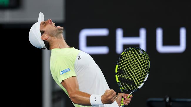 Aleksandar Vukic will make his Davis Cup debut on the back of a dream run at the Australian Open. Picture: Clive Brunskill/Getty Images