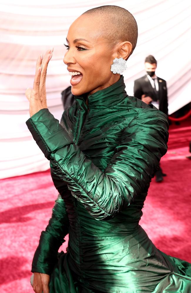 Rock’s joke was in reference to Jada Pinkett Smith’s shaved head, which is due to her alopecia. Picture: AFP.