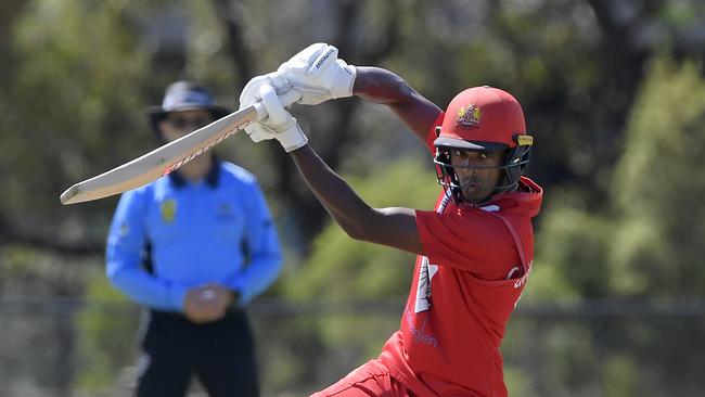 Casey South Melbourne’s Ashley Chandrasinghe. Picture: Andy Brownbill