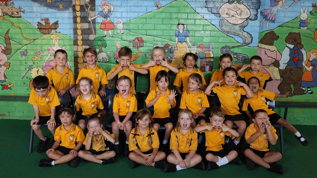 My First Year: Labrador State School Prep R. Back row: Ronan, Caleb, Weston, Elsie, Rosegol, Maddy, Neo. Middle row: Riot, Parker, Oscar, Lilly-Mae, Luca, Abbey-Rose, Kashvi. Front row: Yolanda, Clara, Zoe, Violet, Arlo, Michael Picture: Glenn Hampson