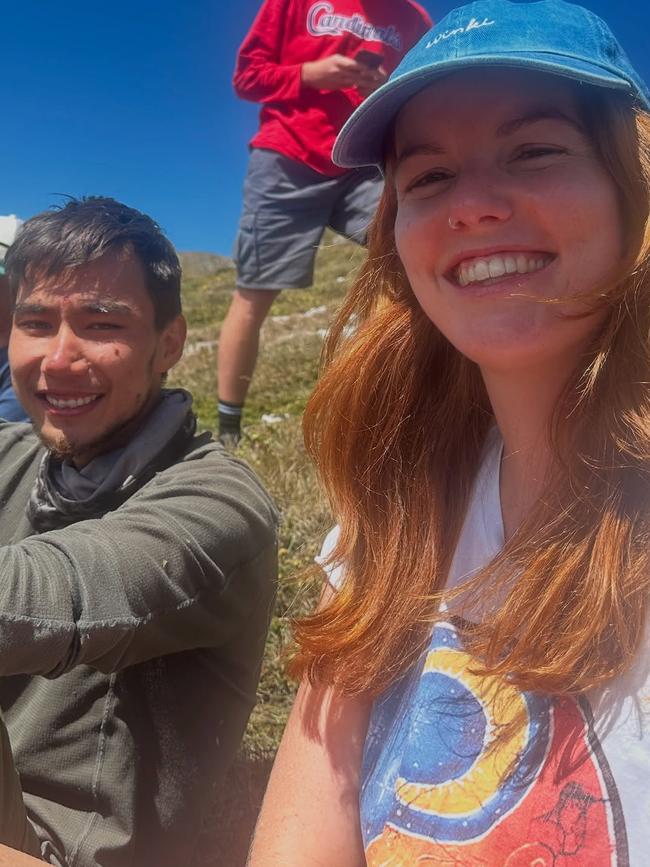 Hiker Jessie Dart was among the rescuers to discover lost bushwalker Hadi Nazari, 23, after being lost in Kosciuszko National Park for nearly two weeks Picture: Instagram/@joshua.dart