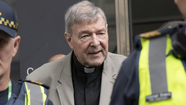 Cardinal George Pell arrives at the County Court in Melbourne in February. Picture: AAP