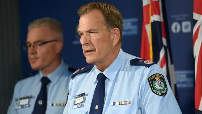 NSW Police Acting Commissioner David Hudson holds a press conference in Sydney on October 11 in relation to the October 9 rally. Picture: Jeremy Piper