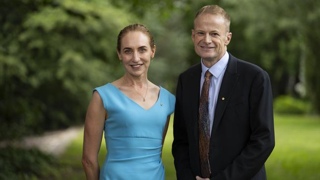 2024 Australians of the Year Prof Georgina Long AO and Prof Richard Scolyer AO. Picture: Martin Ollman