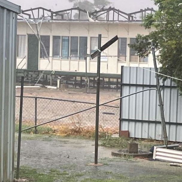 Winds of up to 146km/h ripped roofs off at Julia Creek.