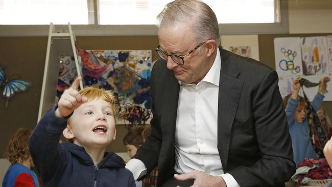 Prime Minister, Anthony Albanese, announced on Wednesday a $1 billion early education fund, should the Labor Government be re-elected in the new year. Picture: John Appleyard