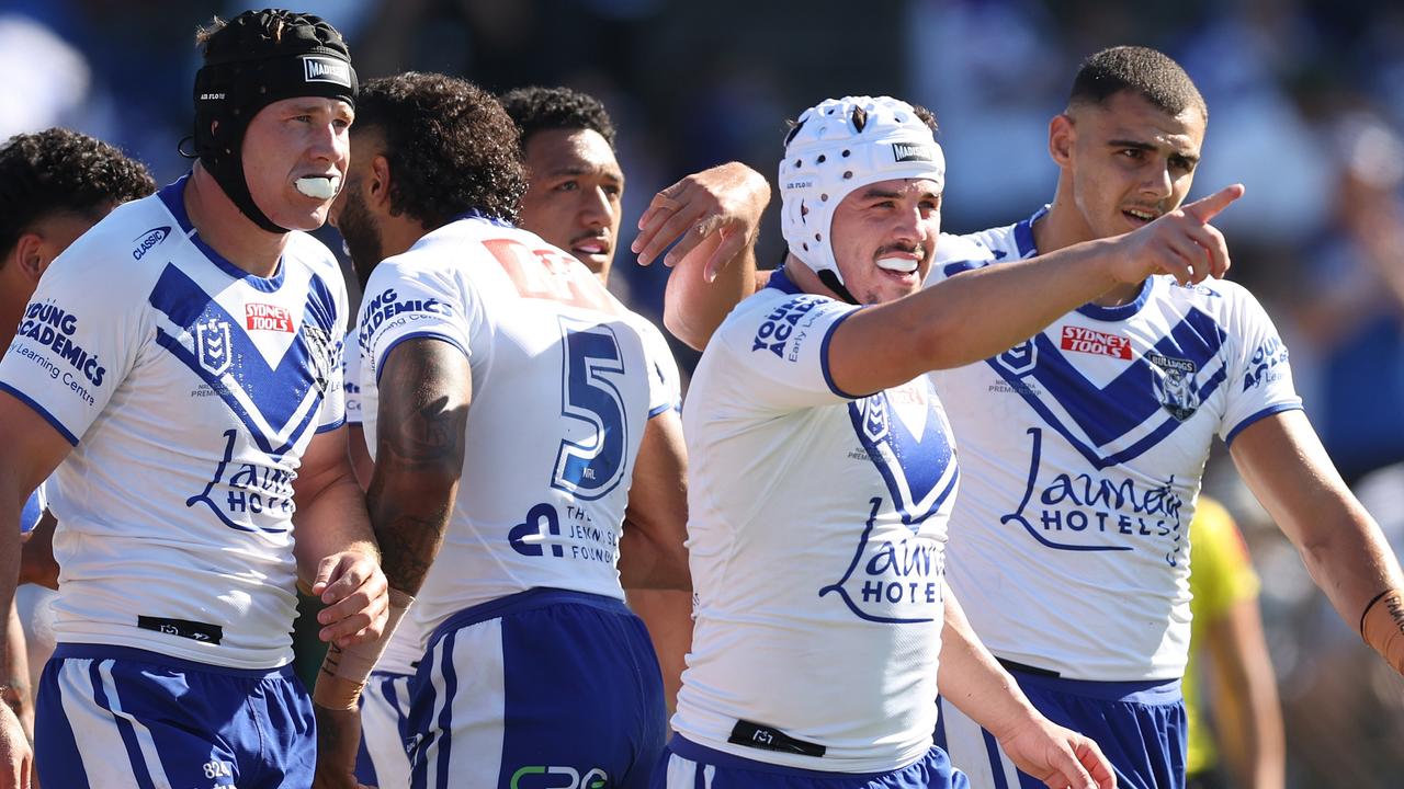 Reed Mahoney is embracing his new leadership role at the Bulldogs and says he feels at home ahead of Sunday’s game against his former team. Picture: Mark Metcalfe / Getty Images