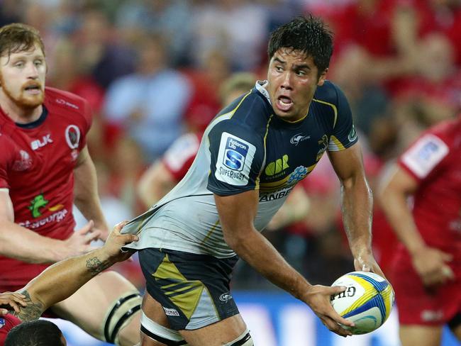 Jarrad Butler of the Brumbies during the Super Rugby match between the Queensland Reds and the Brumbies. Pic Darren England.