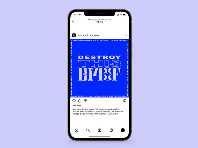 Social media imagery around Destroy This Brief launches this week