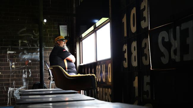 Big Bazz has been manned the scoreboard at Leichhardt Oval for over 20 years. Picture: Brett Costello