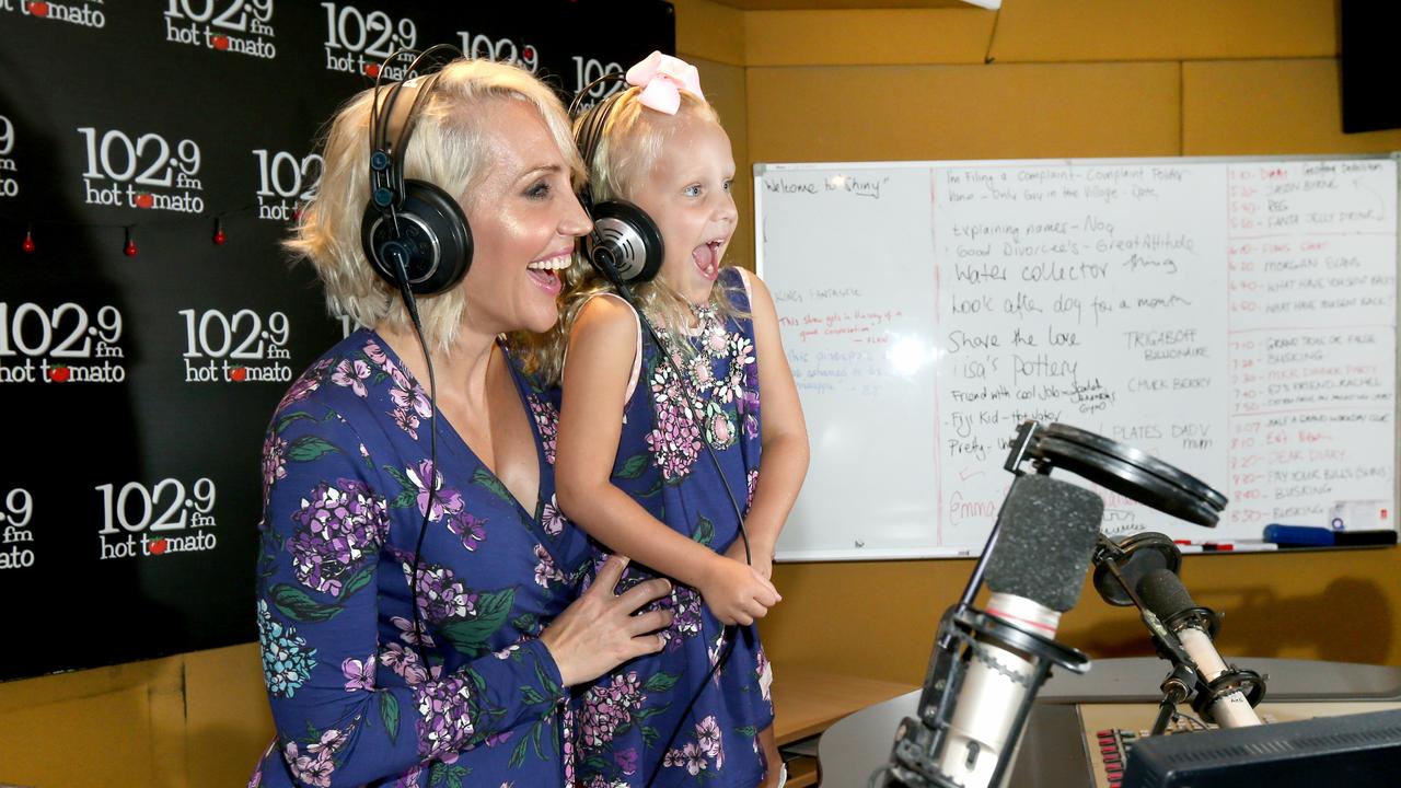 Emily Jade O'Keeffe and daughter Millie in studio. Picture: Mike Batterham