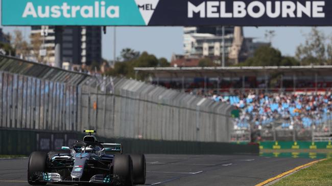 Valtteri Bottas driving during practice at the 2018 Melbourne Grand Prix. Picture: Robert Cianflone/Getty