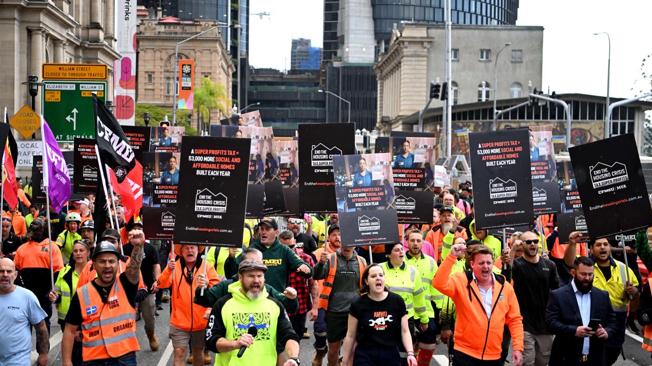 The crowd gathered on Thursday morning. Picture: Dan Peled / NCA NewsWire