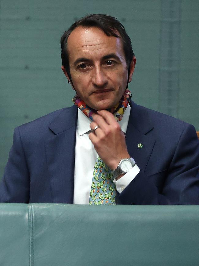 Dave Sharma’s election campaign material has raised eyebrows within the Coalition.