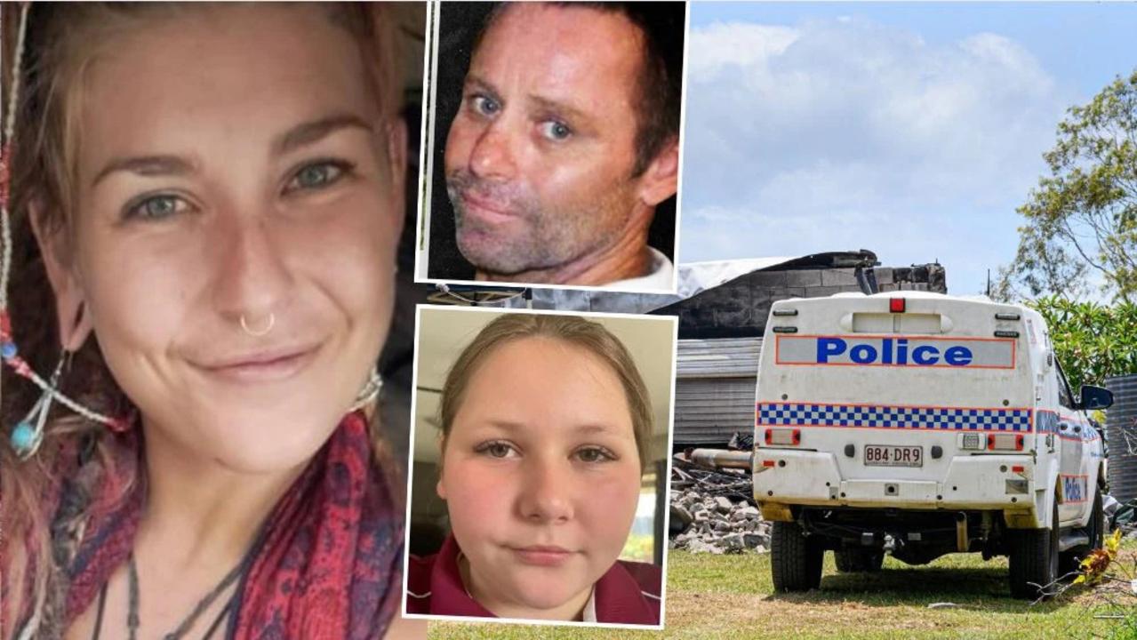 Kristen Olsen (left) has been charged with murder and arson after Biggenden baker Todd Mooney and his daughter Kirra were killed in a shed fire.