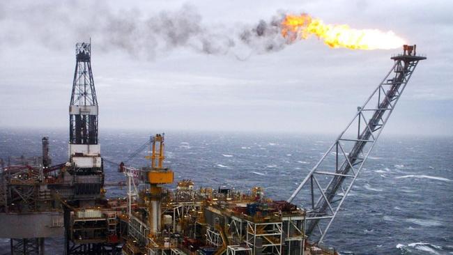 An oil rig in the North Sea. Picture: Zuma Press.