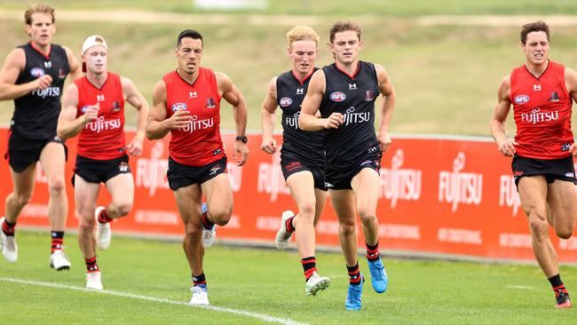 Essendon players at training. Picture: Getty Images