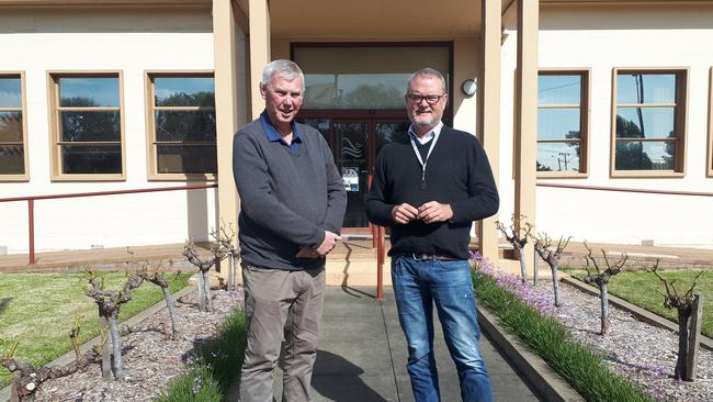 Wattle Range Mayor Des Noll and chief executive Ben Gower at the Millicent council office. Picture: Michelle Etheridge