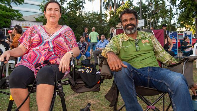 Bianca Chisholm and Jason Chisholm at the Northern Land Council 50 Year Anniversary Concert in State Square, Parliament House, Darwin. Picture: Pema Tamang Pakhrin