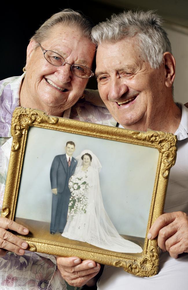 Dulcie and Mervyn Herrmann are celebrating 60 years on marriage. The couple married on 31 January 1953. Photo: Claudia Baxter / The Queensland Times