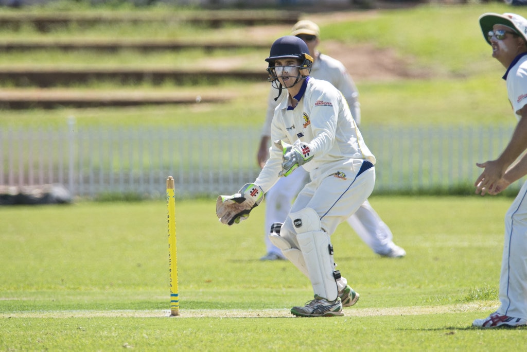 Northern Brothers Diggers wicketkeeper Brandon Walker against University in round eight A grade Toowoomba Cricket at Rockville Oval, Saturday, March 7, 2020. Picture: Kevin Farmer