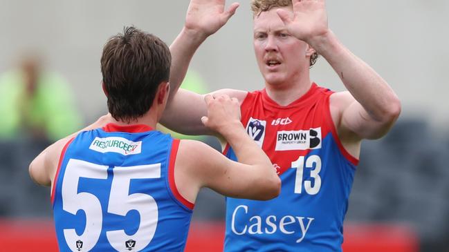 Clayton Oliver made a positive return for Melbourne’s VFL team. Picture: David Crosling