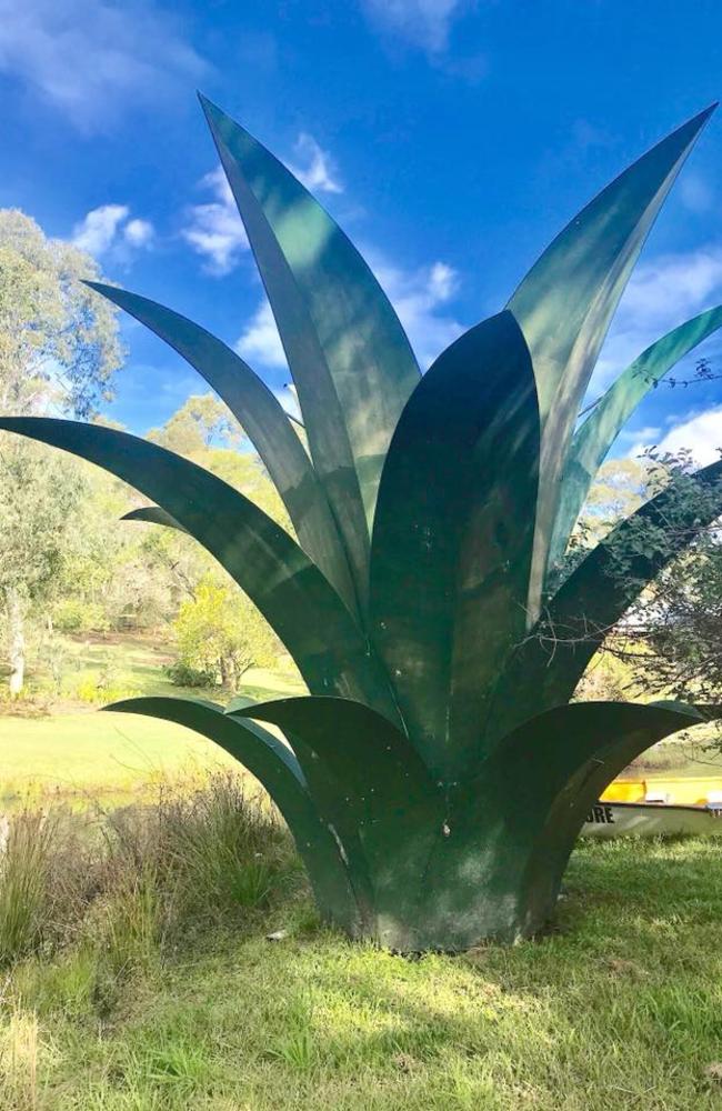 Gympie history buff Mal Dodt said the pineapple is now in pieces in several locations across the Gympie region, with the crown sitting in a private backyard at Imbil. Picture: Mal Dodt