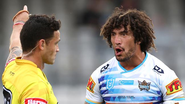 Kevin Proctor is given his marching orders in the recent game against the Sharks.