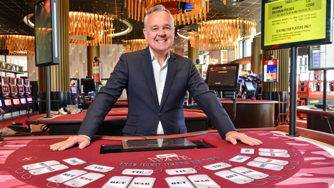 SkyCity Adelaide general manager David Christian on the new gaming floor following the casino’s massive redevelopment. Picture: Brenton Edwards