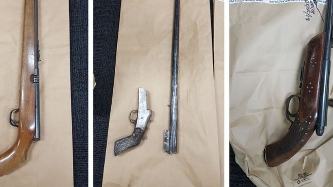 A couple were charged after police found three guns buried in a back yard. Picture: Supplied