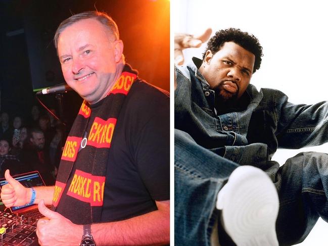 Composite of Anthony Albanese and Fatman Scoop.