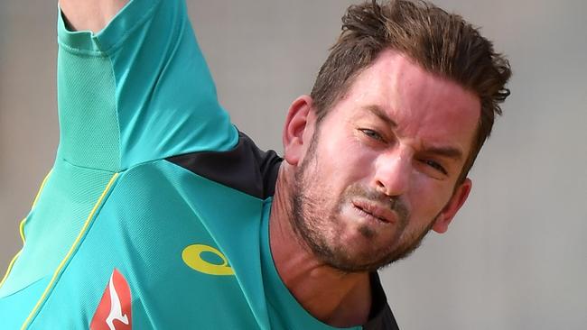 Chadd Sayers bowls during an Australian nets session ahead of the second Test in Adelaide. Photo by Daniel Kalisz/Getty Images.