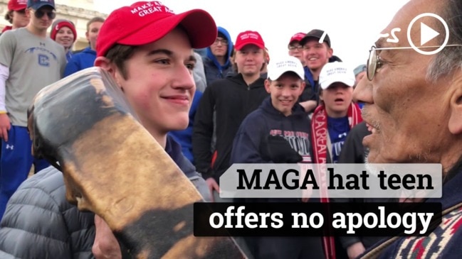 MAGA hat Teen offers no apology