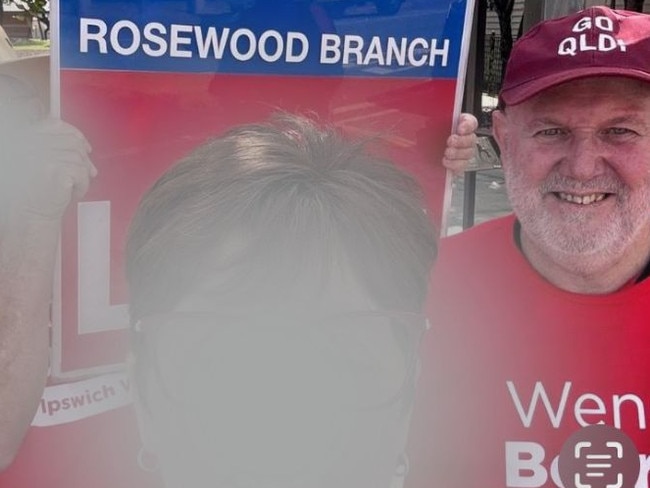 Rosewood resident John William Holznagel was pictured alongside Ipswich West MP Wendy Bourne.