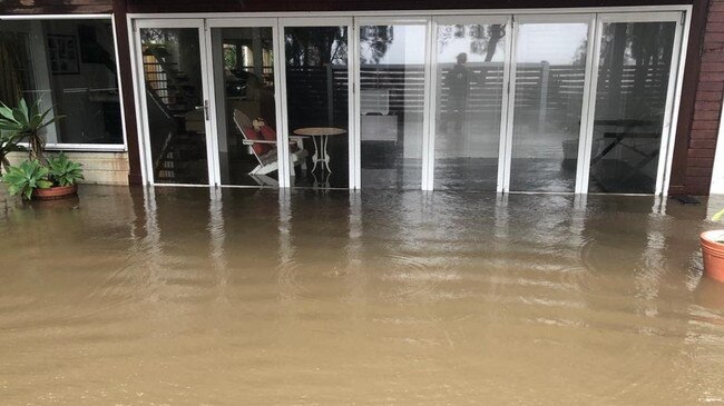 Flooding at the Central Coast home of Olympians. Pics: Supplied