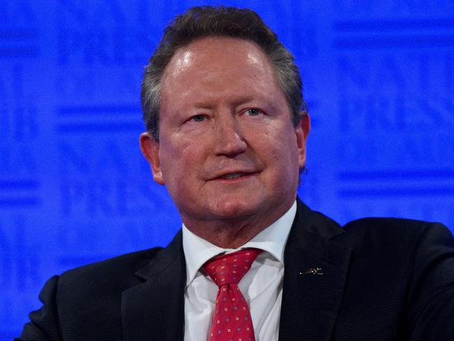 Fortescue Metals Group CEO and philanthropist Andrew 'Twiggy' Forrest at the National Press Club in Canberra, Wednesday, Oct. 12, 2016. (AAP Image/Mick Tsikas) NO ARCHIVING