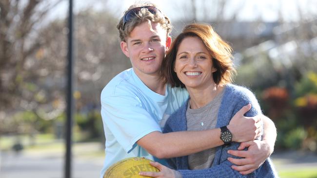 Charlie Ham (pictured with his mother Lisa) shapes as an ideal replacement for Zac Williams at GWS. Picture: Peter Ristevski