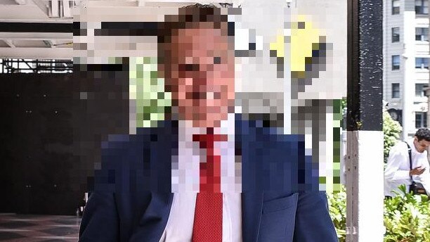 A pixelated image of a former real estate agent from the Sutherland Shire who is on trial for child sex offences in July 2023.