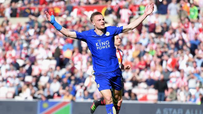 Key striker Jamie Vardy will miss Sunday’s match against Manchester United.