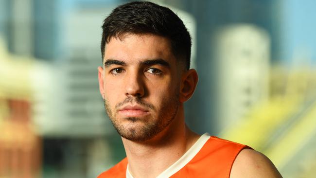 Fabijan Krslovic of the Cairns Taipans pose for a photograph during an NBL Finals Series media event in Melbourne, Monday, February 17, 2020. (AAP Image/James Ross)