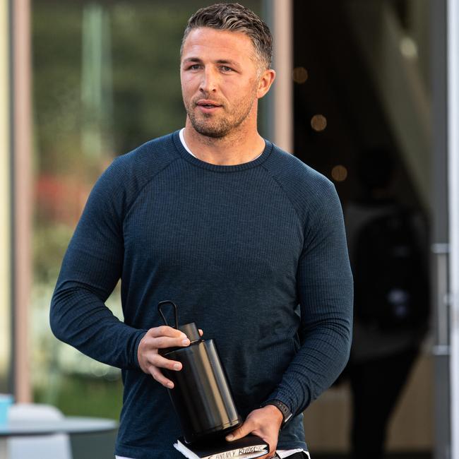 Sam Burgess leaves Souths training on Wednesday. Picture: Julian Andrews