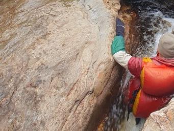 Rescued Kayaker pictured. Rescue teams at Franklin River, southwest Tasmania, on Saturday, November 23, 2024, where a man on a kayak trip had fallen and become wedged between rocks.  After a 20-hour ordeal in which he was not only stuck, but partly submerged in cold water, the decision was taken to amputate the man's leg so that he could be taken to hospital. Pictures: Tasmania Police