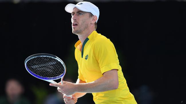 John Millman playing Davis Cup for Australia. Picture: Mark Brake/Getty Images